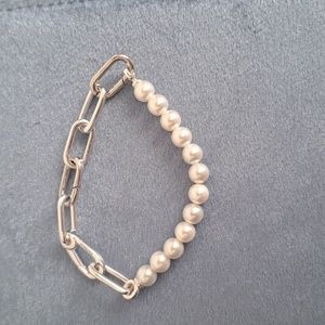 Pandora Treated Pearl Charm Bracelet